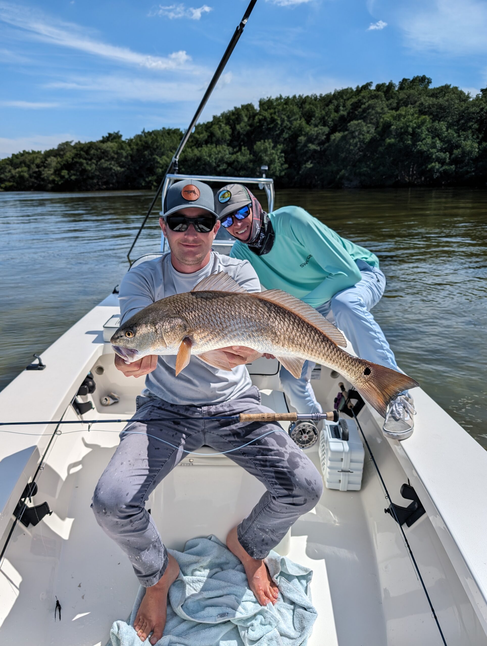 Flyfishing for redfish in Tampa Bay 