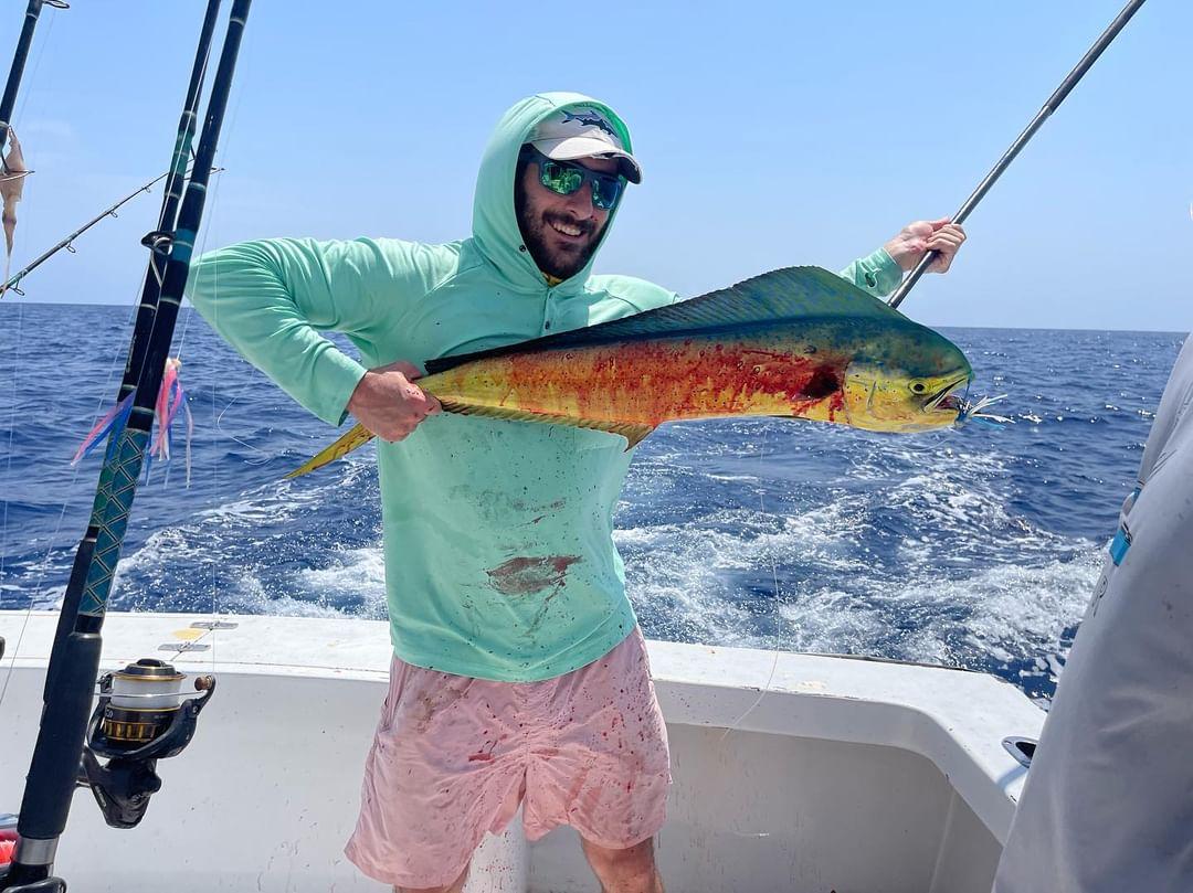 Estimated 12 pound dolphin caught aboard the Endeavor 